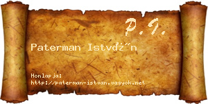Paterman István névjegykártya