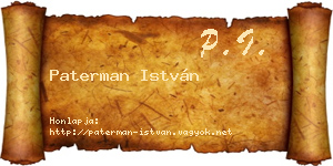 Paterman István névjegykártya